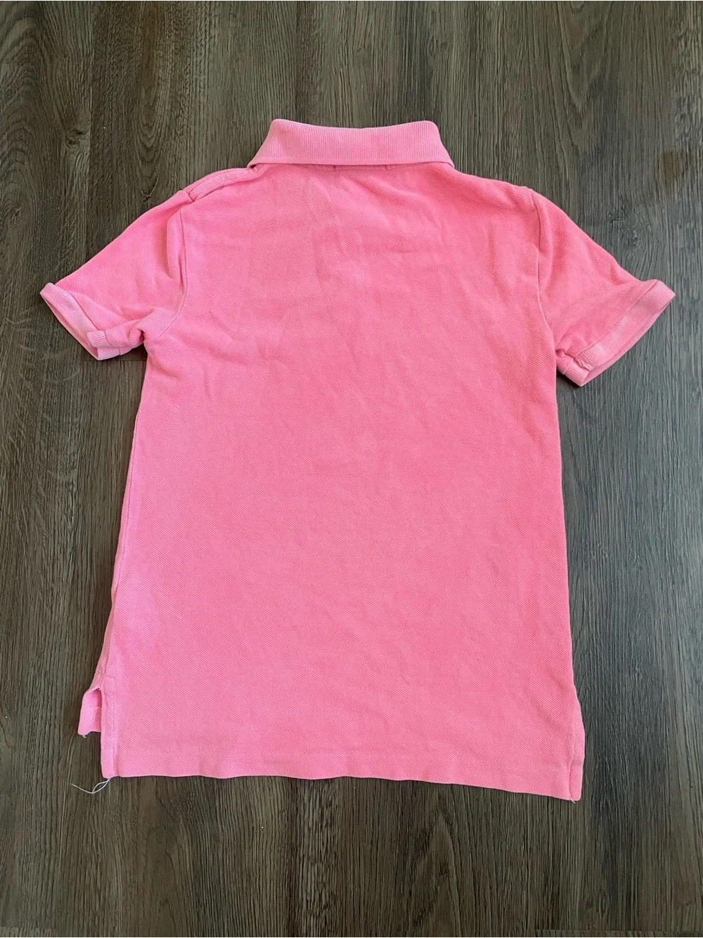 Ralph Lauren Pink Short-Sleeve Cotton Polo with Green Logo Girls Size 6